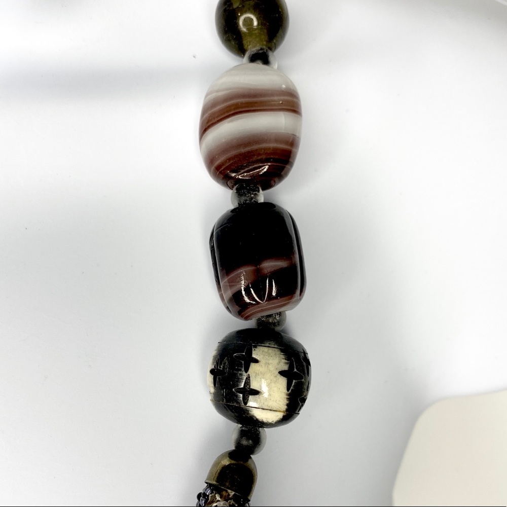 Boho Seed Bead Multi Stranded Statement Necklace - Picture 4 of 8